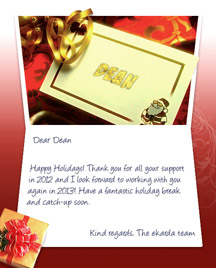 Image of Business Christmas Holidays eCard with Christmas Gift